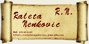 Raleta Nenković vizit kartica